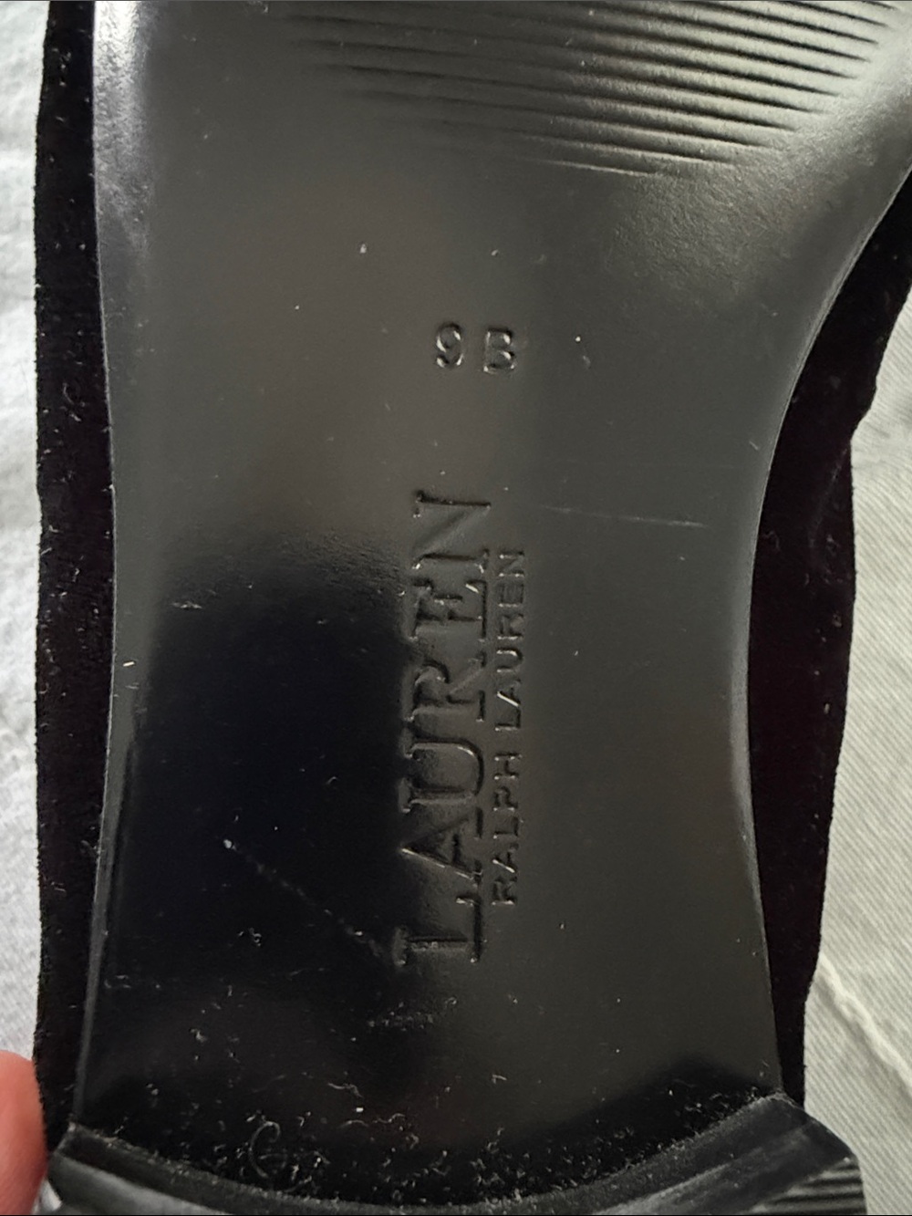 Ralph Lauren Black Velvet Slip-On Loafers with Gold RL Accent -never worn! - Picture 4 of 4